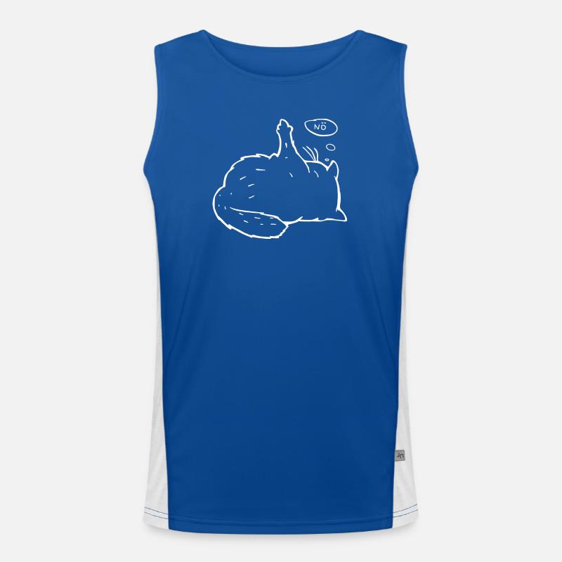 faule Katze Mittelfinger Statement nö Geschenk Funktionelles Kontrast-Tank Top für Männer 