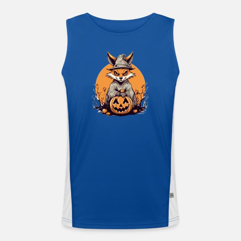 Grim Fox in the Witch's Forest - Men's Functional Contrast Tank Top  - royal/white