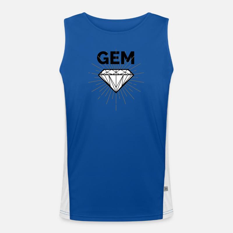Geometric Diamond Radiation - Men's Functional Contrast Tank Top  - royal/white
