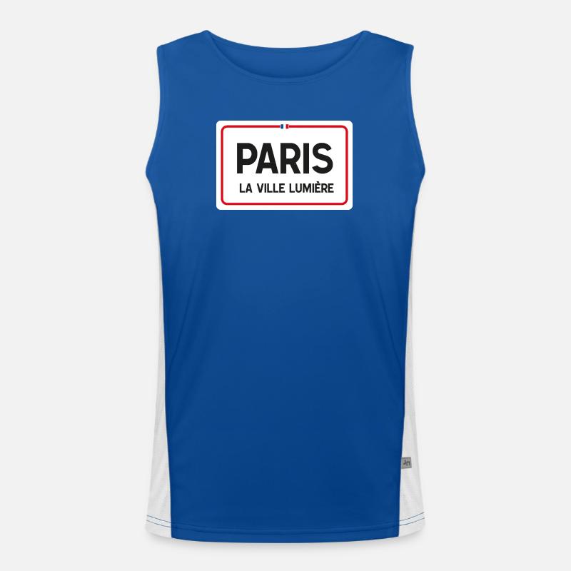 Pariser Ortsschild Funktionelles Kontrast-Tank Top für Männer 