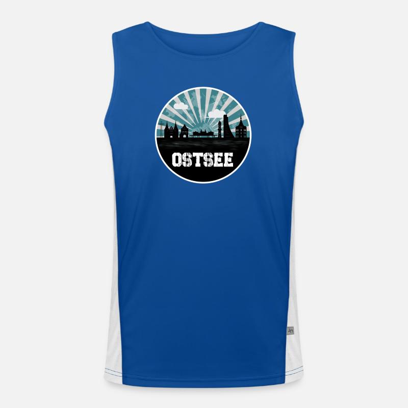 Baltic Sea Blue Hour Skyline Men's Functional Contrast Tank Top 