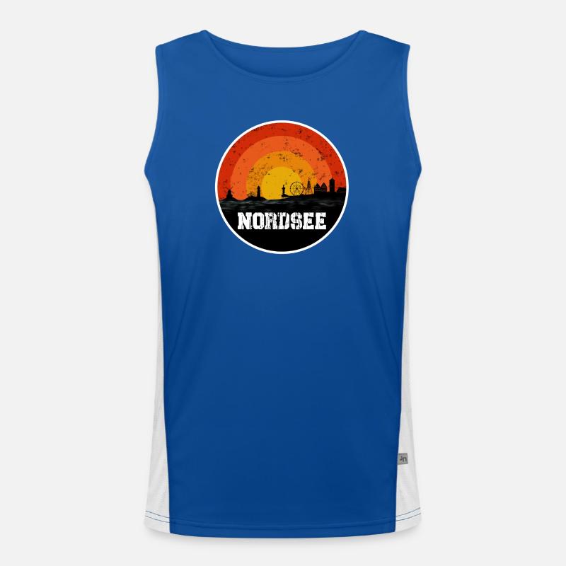 Nordsee Original Skyline Funktionelles Kontrast-Tank Top für Männer 