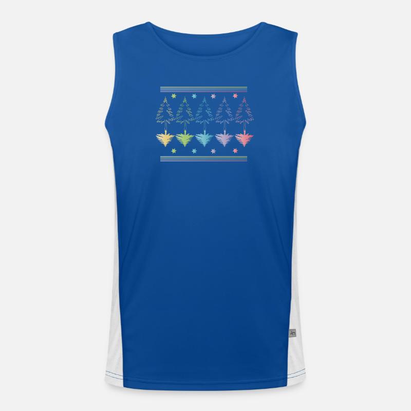 Christbaum, Tannenbaum oder Weihnachtsbaum Umrisse Funktionelles Kontrast-Tank Top für Männer 