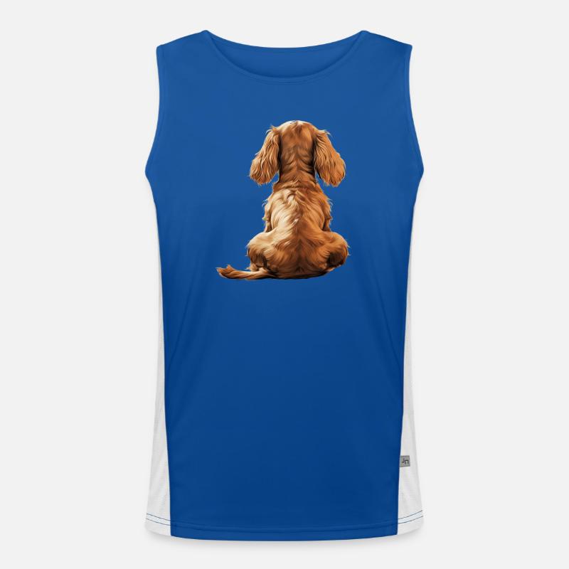 Cocker Spaniel - Men's Functional Contrast Tank Top  - royal/white