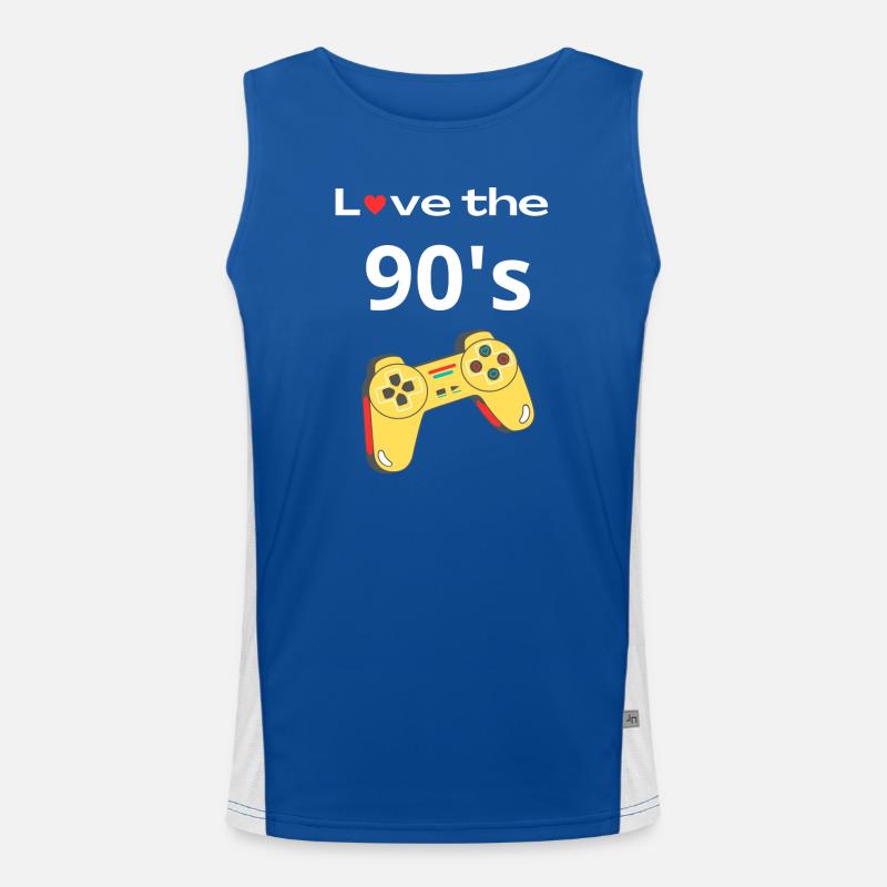 Love the 90s Retro Controller Men's Functional Contrast Tank Top 