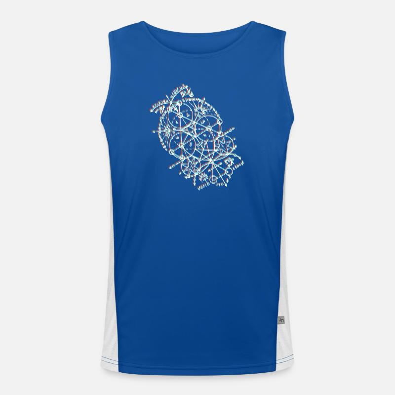 Anaglyph Geometric Orbit - Men's Functional Contrast Tank Top - royal/white