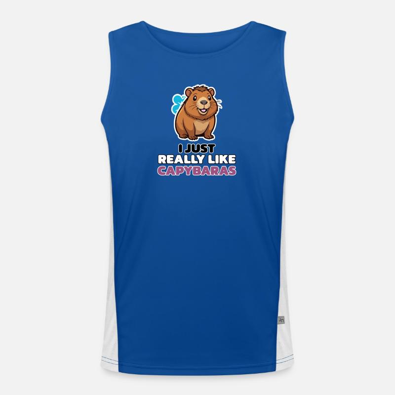 I JUST REALLY LIKE CAPYBARAS Funktionelles Kontrast-Tank Top für Männer