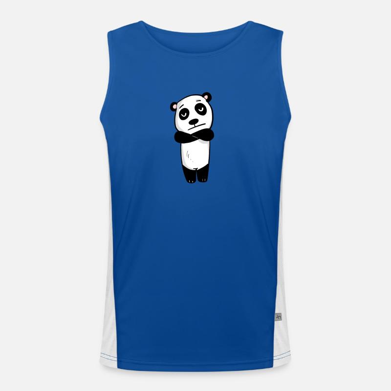 Panda is annoyed - Men's Functional Contrast Tank Top  - royal/white