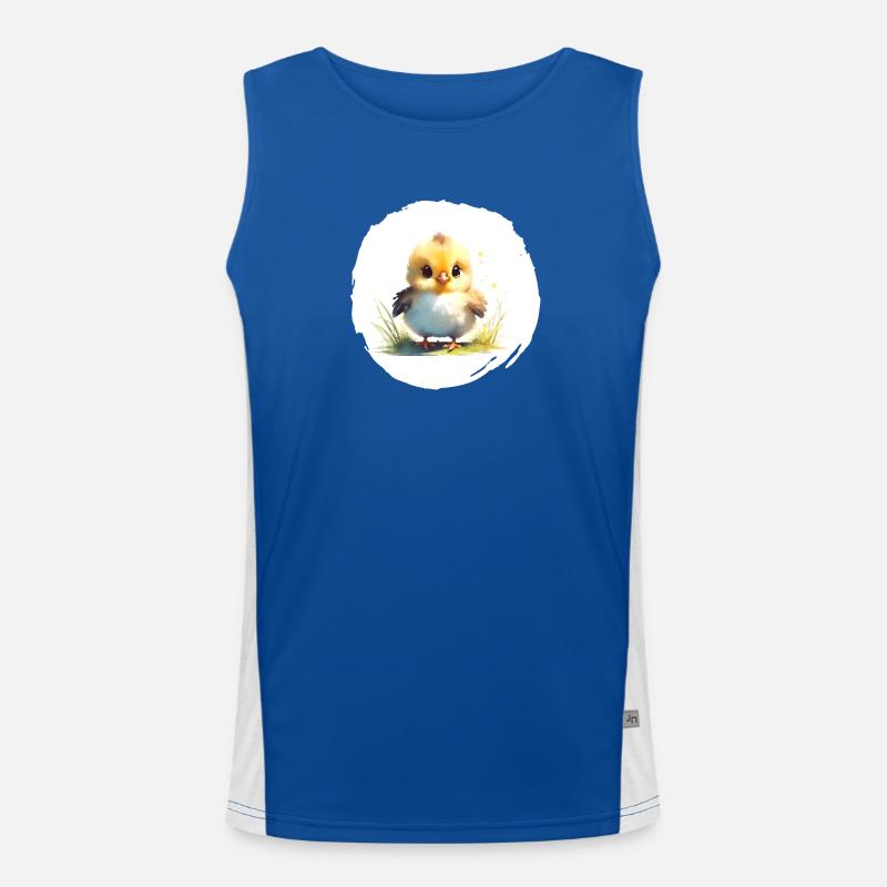 Küken Aquarell Funktionelles Kontrast-Tank Top für Männer 