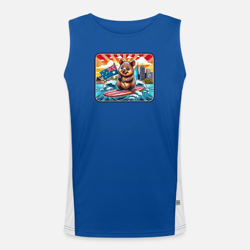 Quokka Australien Sydney Design Funktionelles Kontrast-Tank Top für Männer 