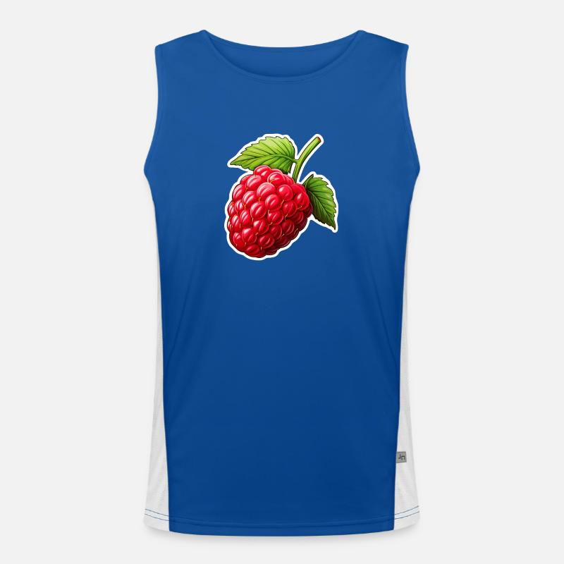 Raspberry single - Men's Functional Contrast Tank Top  - royal/white