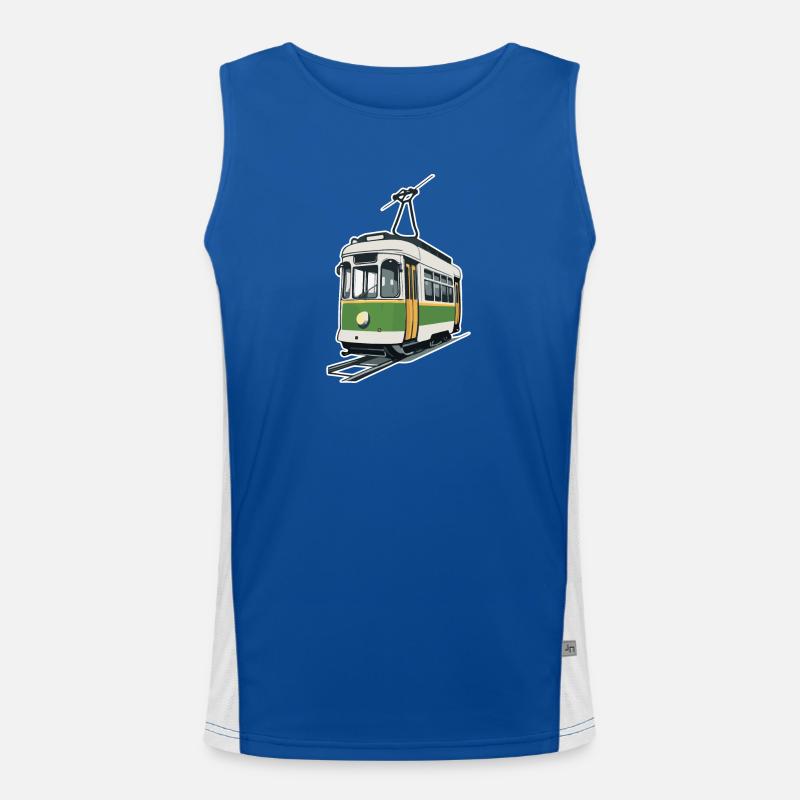 Straßenbahn Tram Bahn Funktionelles Kontrast-Tank Top für Männer 
