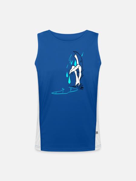 Tropfenillustration - Funktionelles Kontrast-Tank Top für Männer  - Royal/Weiß