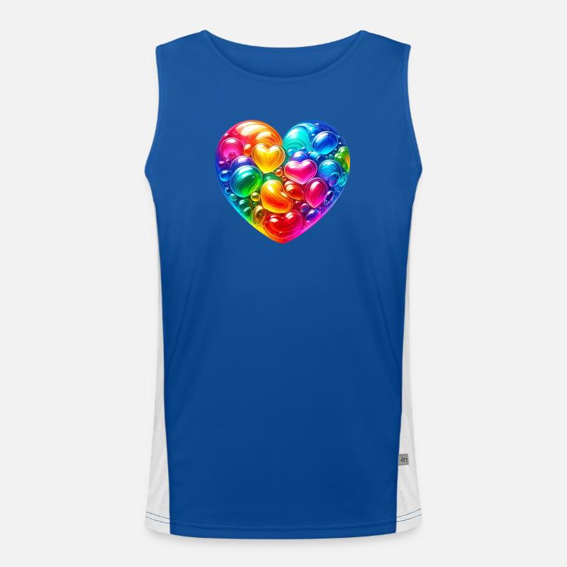 Colorful Heart Men's Functional Contrast Tank Top 