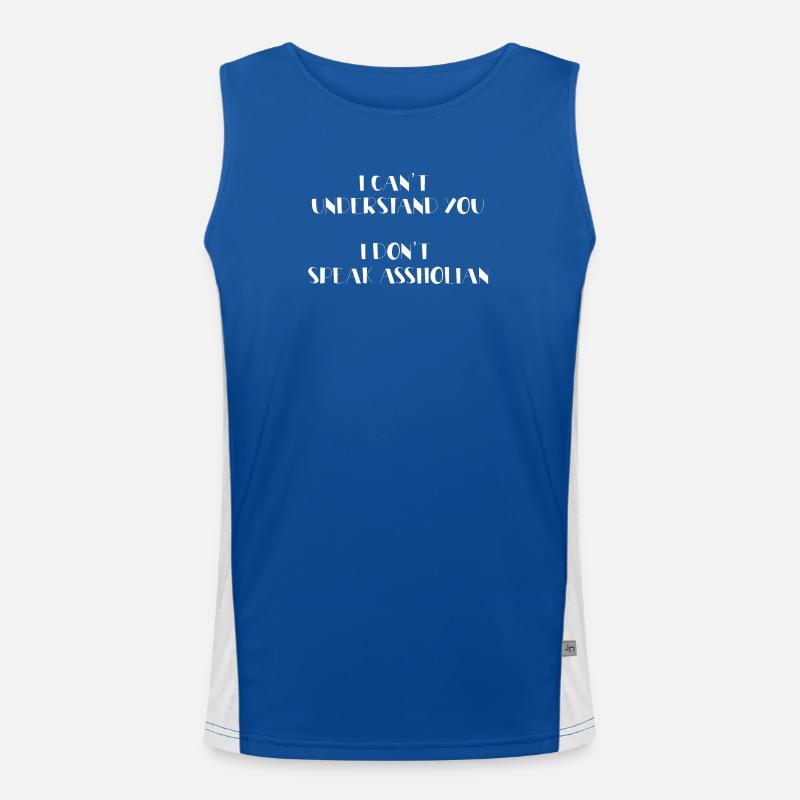 I can't understand you - Men's Functional Contrast Tank Top  - royal/white