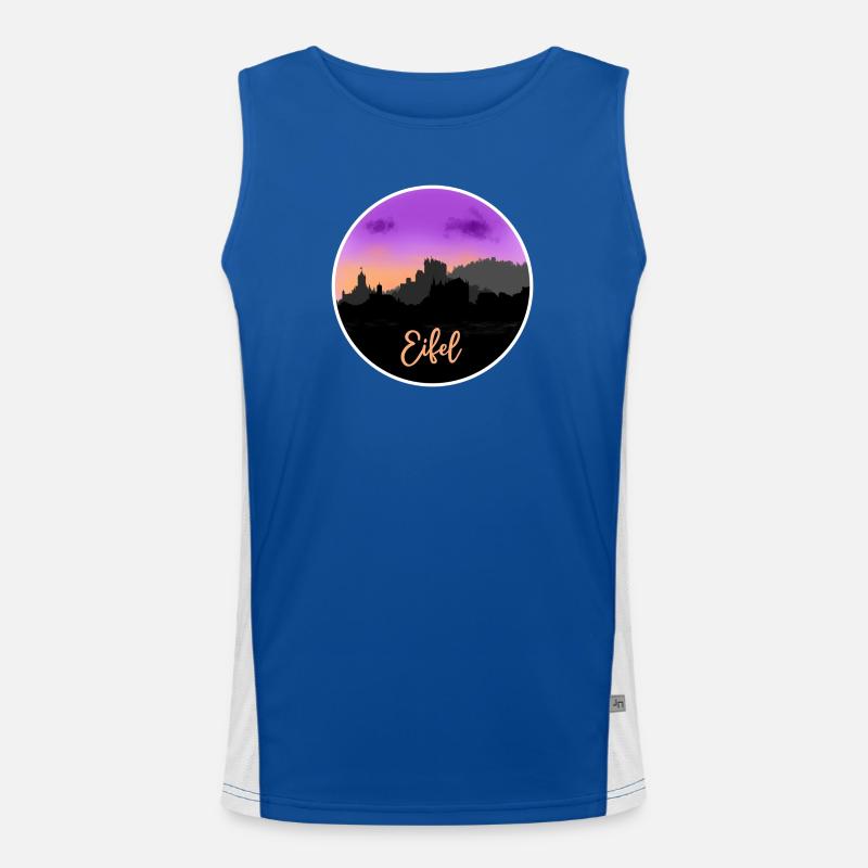 Eifel Fineline Skyline Funktionelles Kontrast-Tank Top für Männer 