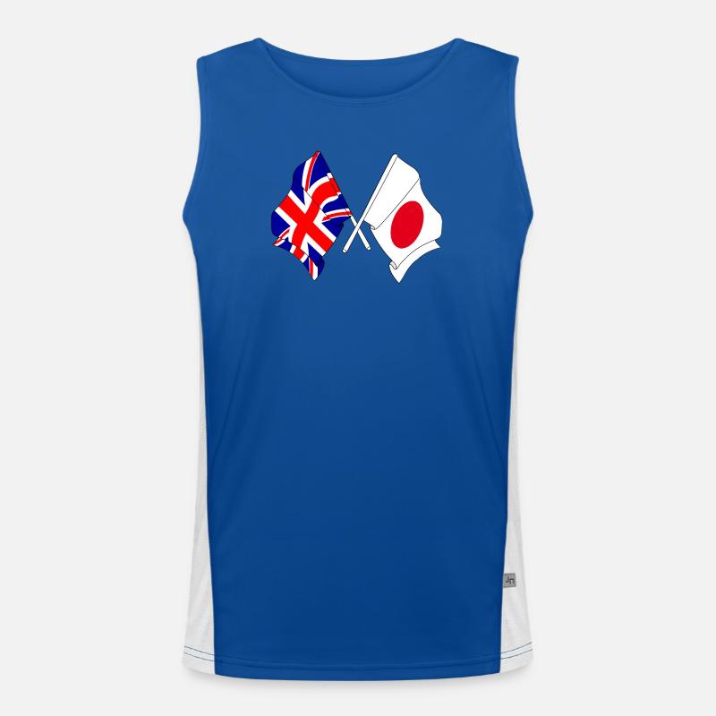 Drapeau de l’Angleterre et drapeau du Japon Débardeur respirant contrasté Homme 