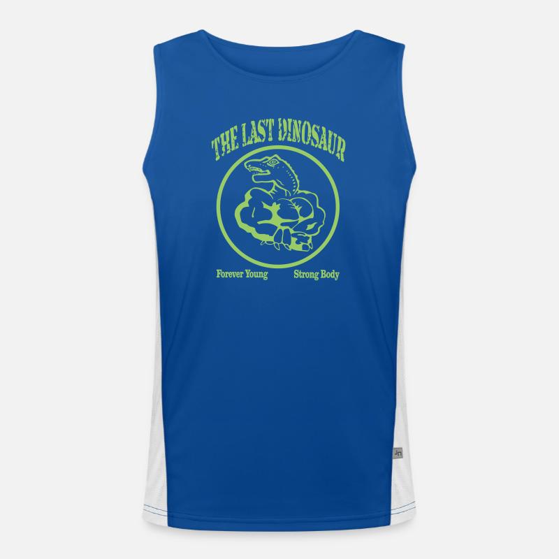 Last Dinosaur Funktionelles Kontrast-Tank Top für Männer 