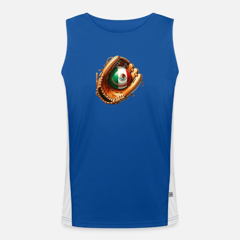 Mexico flag baseball design - Men's Functional Contrast Tank Top - royal/white