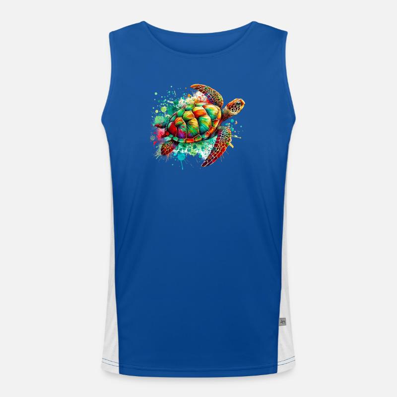 Turtle - Men's Functional Contrast Tank Top  - royal/white