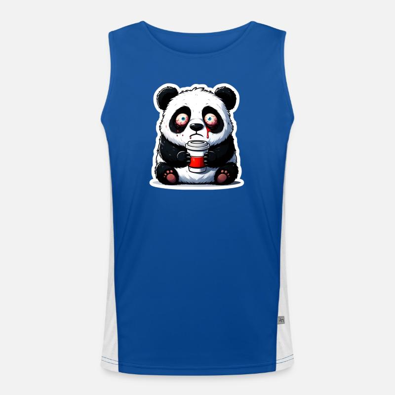 Caffeine Panda - Men's Functional Contrast Tank Top  - royal/white