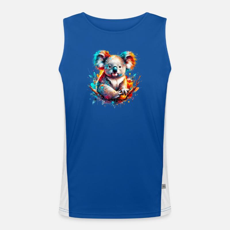 Koala - Men's Functional Contrast Tank Top - royal/white