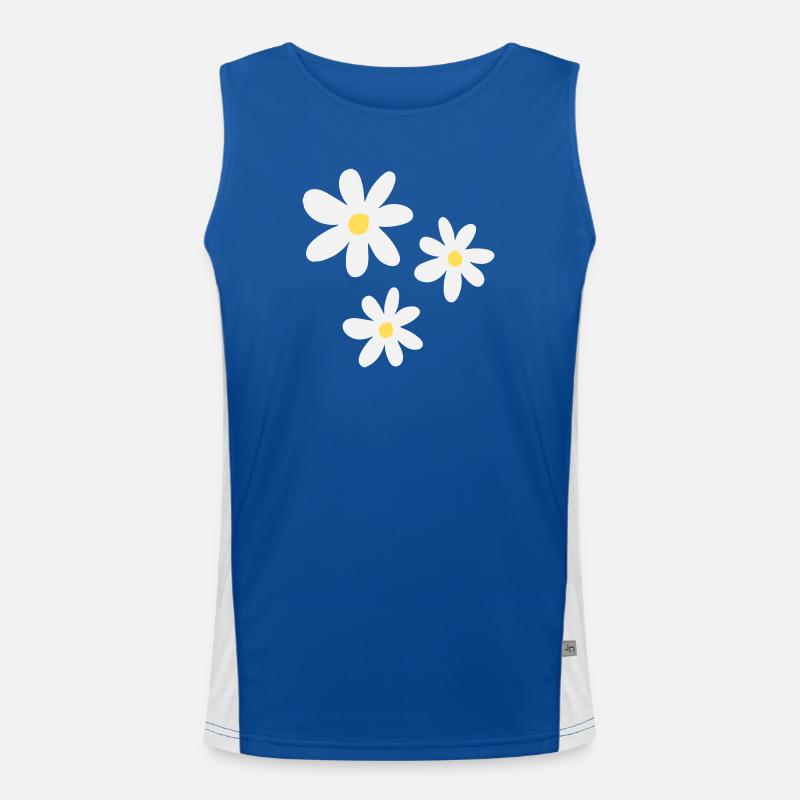 Pure elegance: white flowers - Men's Functional Contrast Tank Top - royal/white