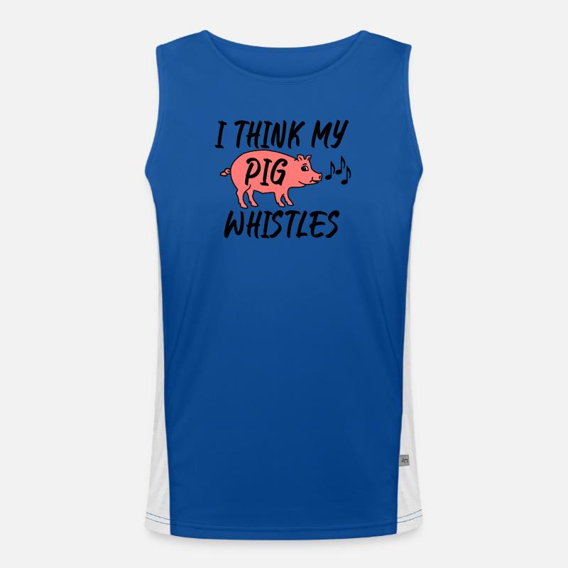I think my pig whistles Men's Functional Contrast Tank Top 
