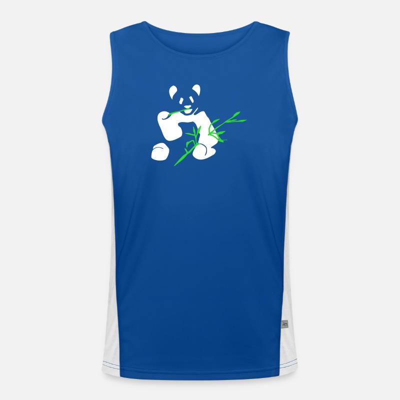 Panda mit Bambus Funktionelles Kontrast-Tank Top für Männer 
