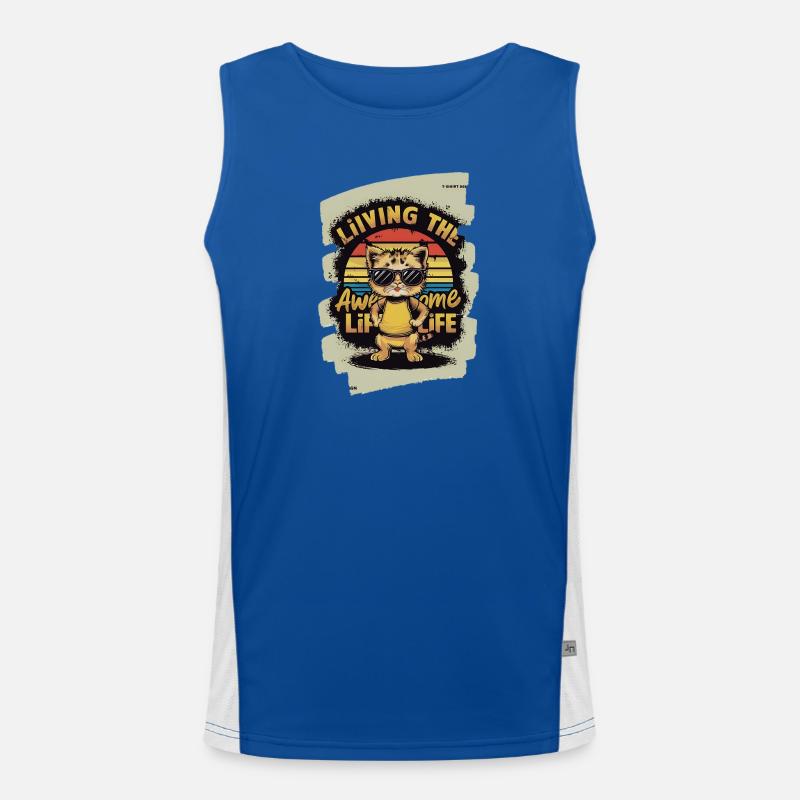 Koala mit Sonnenbrille und Lifestyle-Text Funktionelles Kontrast-Tank Top für Männer 