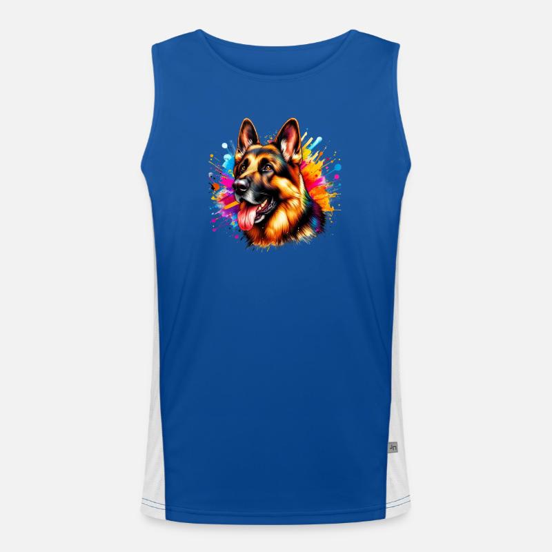 German Shepherd Dog Men's Functional Contrast Tank Top 