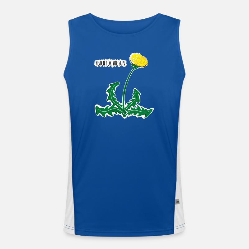 Lebendige Löwenzahnillustration mit 🌞 Motivation! Funktionelles Kontrast-Tank Top für Männer 