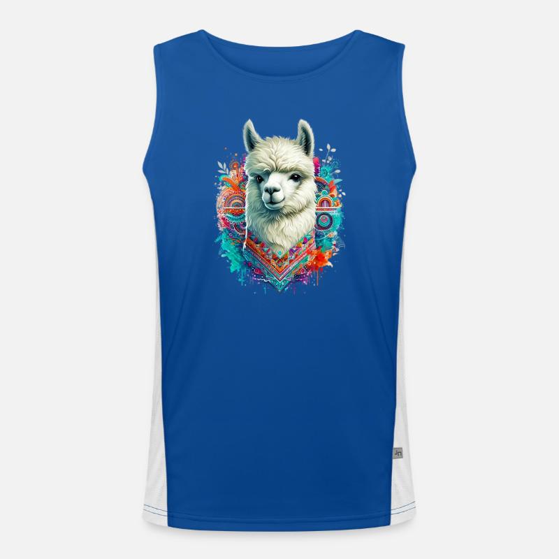 Alpaca - Men's Functional Contrast Tank Top  - royal/white