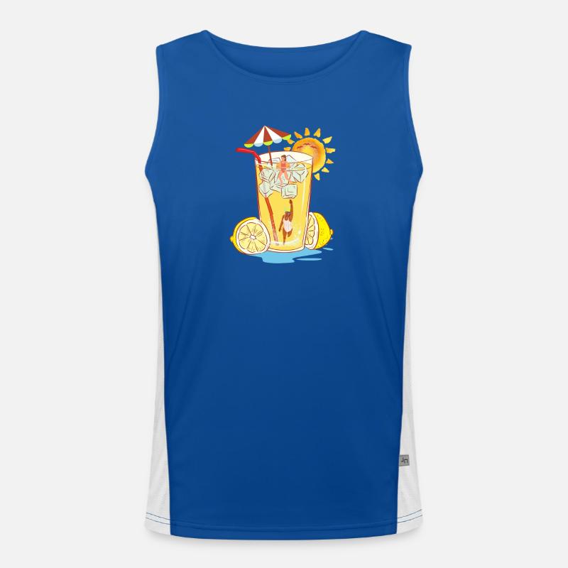 Refreshing lemon relax design Men's Functional Contrast Tank Top 