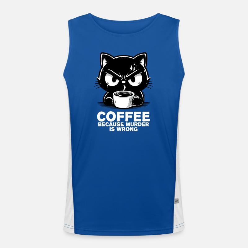 Murder is wrong (dark) - Men's Functional Contrast Tank Top  - royal/white