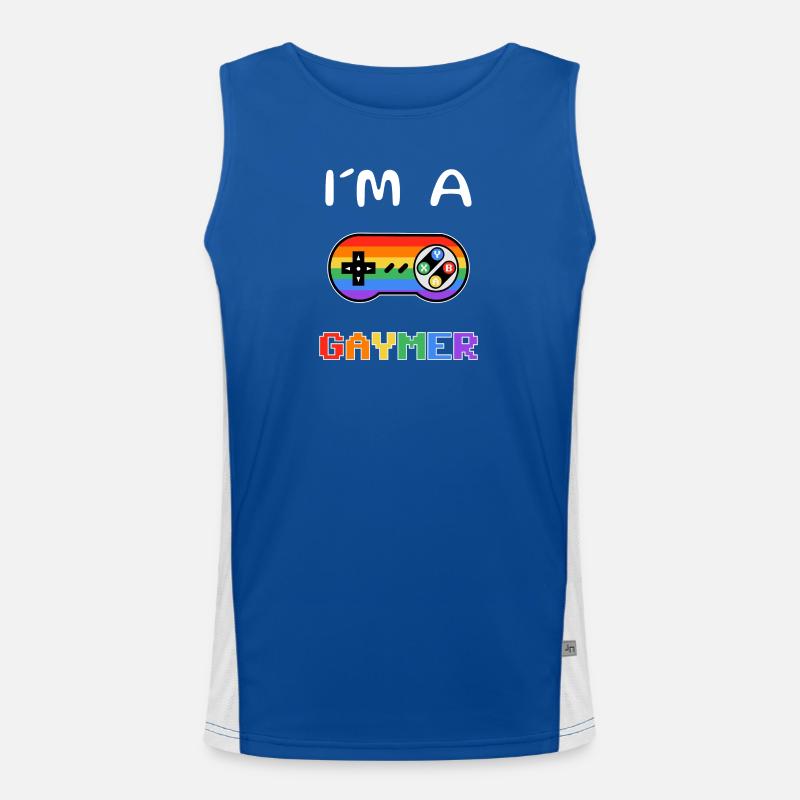 Pride Gaming Controller Motif - Men's Functional Contrast Tank Top - royal/white