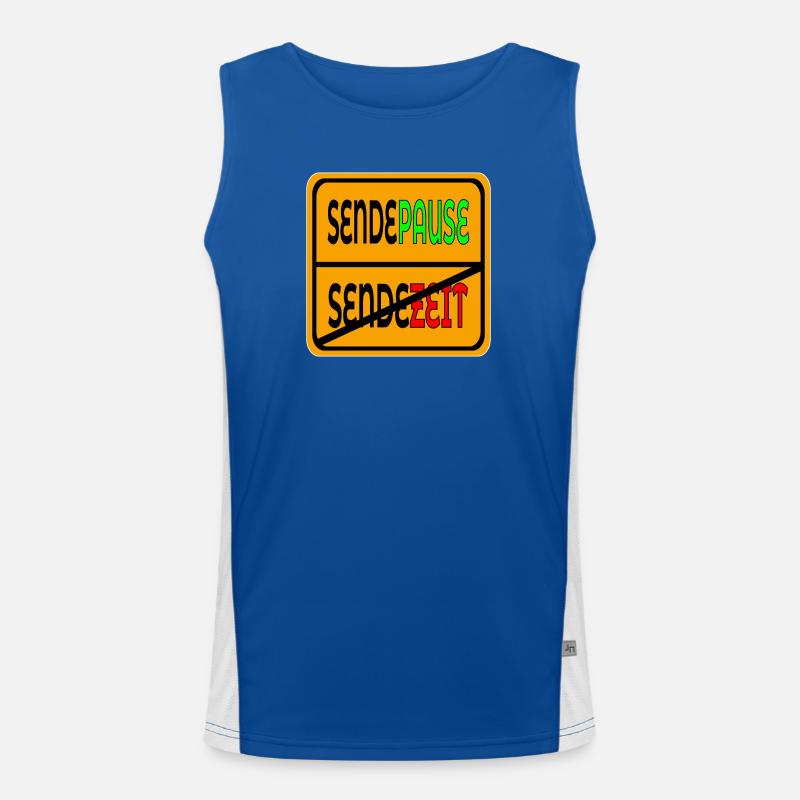 SENDEZEIT SENDEPAUSE Funktionelles Kontrast-Tank Top für Männer 