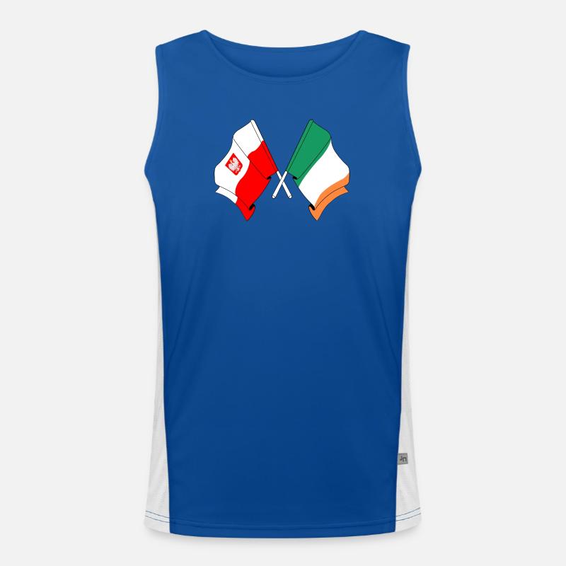 Drapeau de la Pologne, drapeau de l’Irlande Débardeur respirant contrasté Homme 