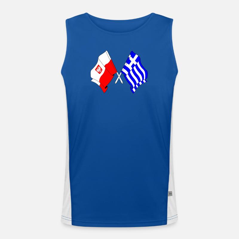 Drapeau Pologne, drapeau Grèce Débardeur respirant contrasté Homme 