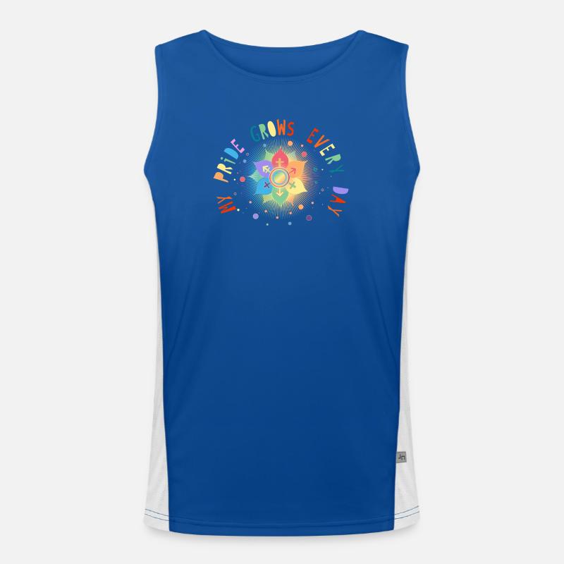 Flower with Scripture Symbol for Pride & Belonging Men's Functional Contrast Tank Top 