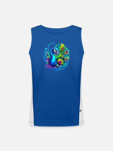 Pfau - Funktionelles Kontrast-Tank Top für Männer - Royal/Weiß