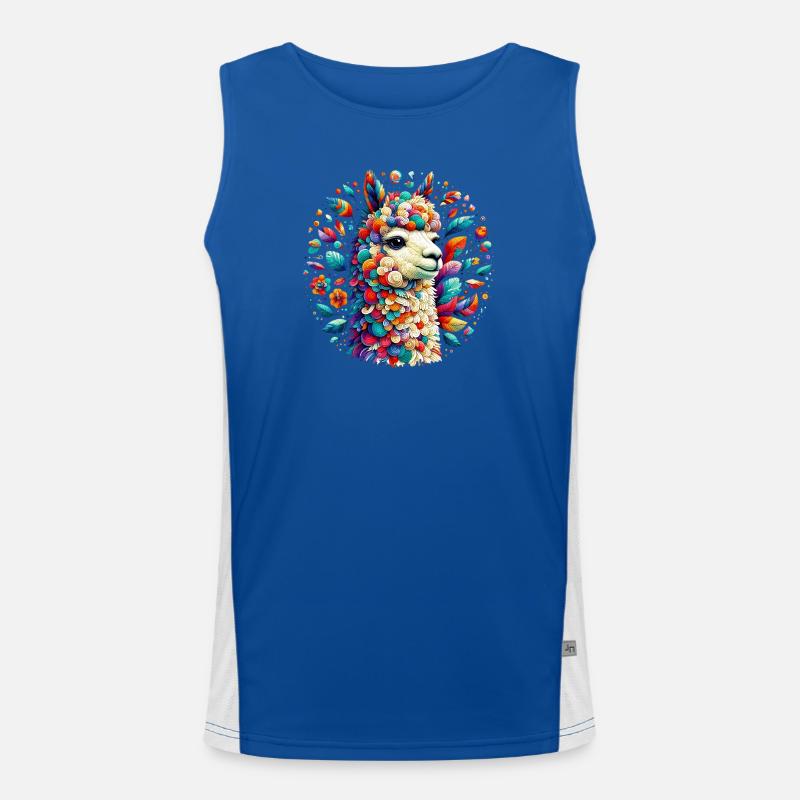 Alpaca - Men's Functional Contrast Tank Top  - royal/white