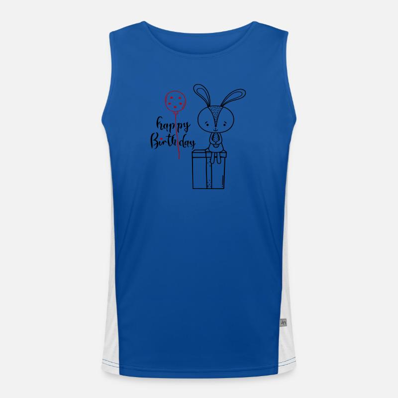 Happy Birthday - Men's Functional Contrast Tank Top  - royal/white
