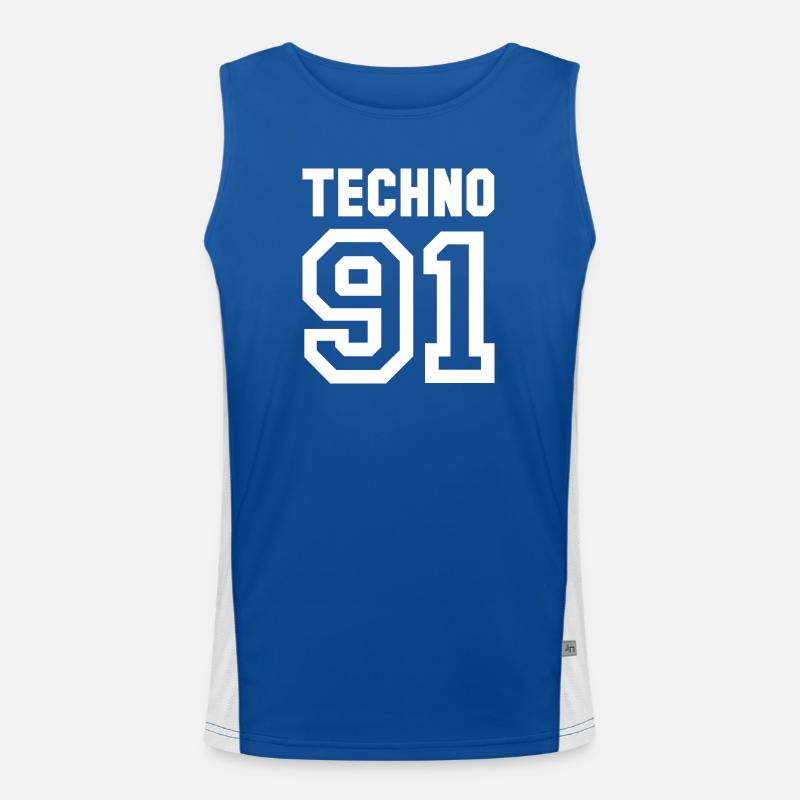 TECHNO Rave 90er Raver Funktionelles Kontrast-Tank Top für Männer 