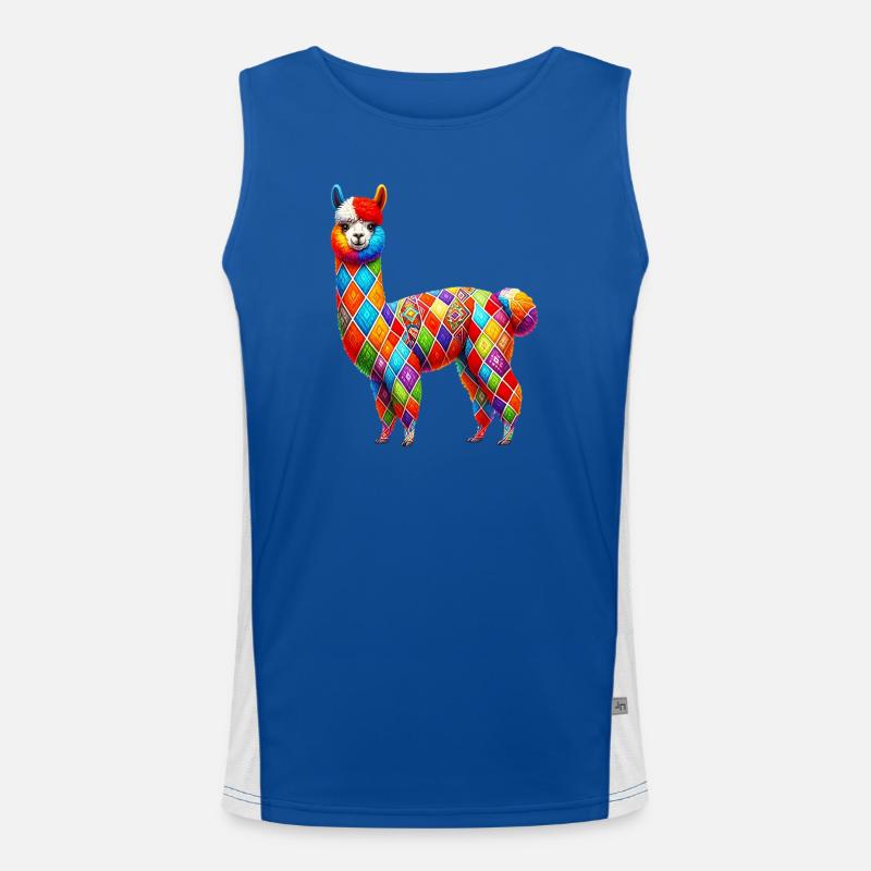 Alpaca - Men's Functional Contrast Tank Top - royal/white