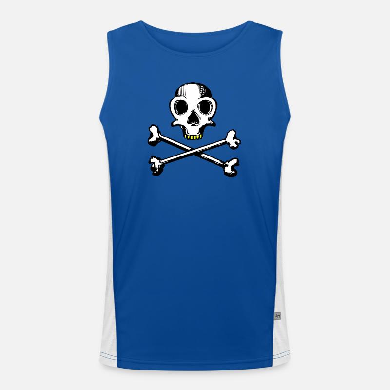 Skull and Bones 3c Funktionelles Kontrast-Tank Top für Männer 