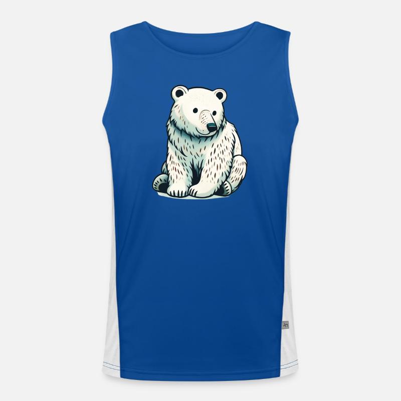 Ours blanc Débardeur respirant contrasté Homme 