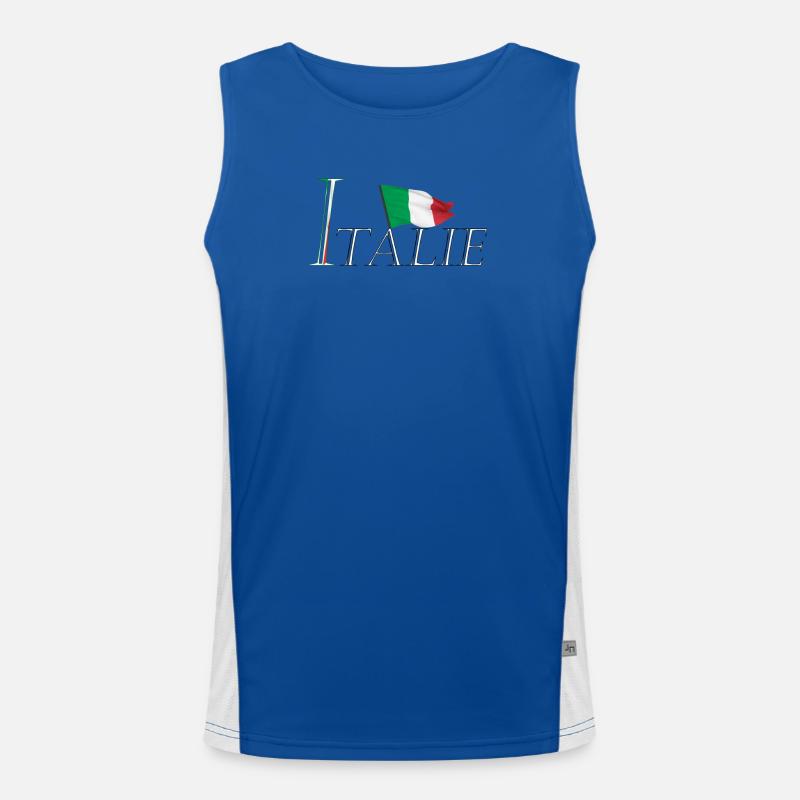 Élegant au Design Moderne avec le Drapeau Italien Débardeur respirant contrasté Homme 