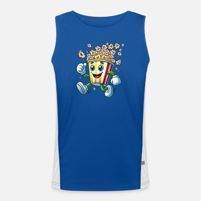 motif pop-corn de dessin animé joyeux pour s’amuser au cinéma Débardeur respirant contrasté Homme 