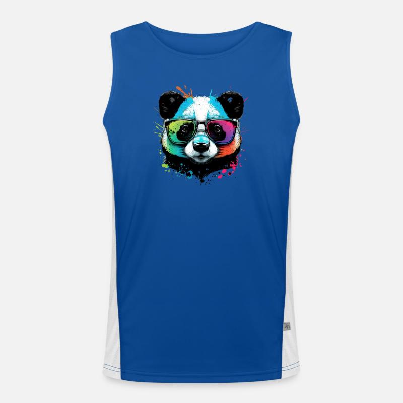 Panda Cool Colorful Goggles Men's Functional Contrast Tank Top 